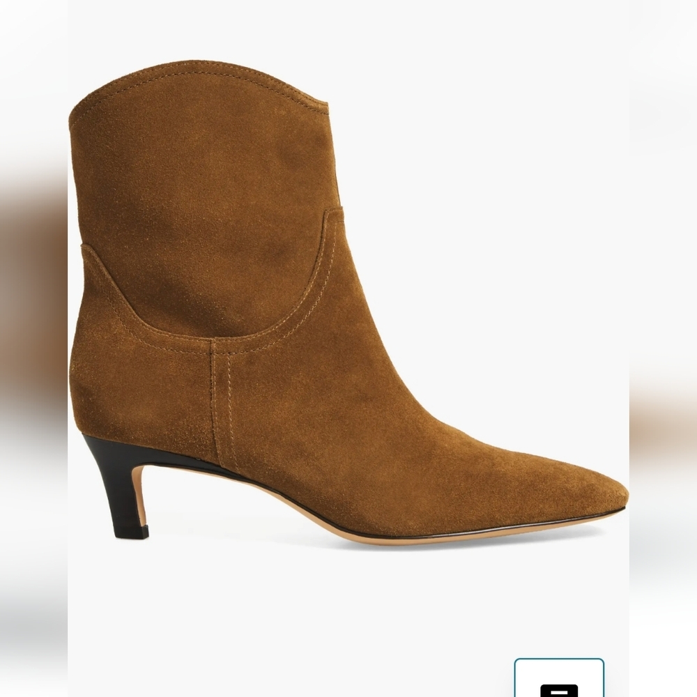 Nordstrom Chestnut Suede Pointed-Toe Ankle Boot - Picture 3 of 8
